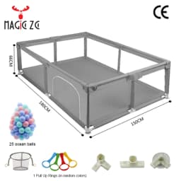 Lightweight Baby Playpen Indoor Playpen Newborn Suitable for Children Aged 0-6 Multi-Size Indoor Baby Playpen Easy to Assemble Stable Frame Independent Baby Play Area Comes with Small Balls Baby Activity Playpen Usable in Apartments Baby Playpen