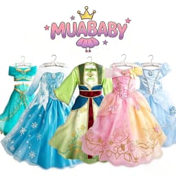 Muababy Fairy Tale Princess Gown for Girls Holiday Party Costume Halloween Carnival Outfit Kids Aurora Elsa Style 2-8Y Vestido