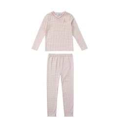 AP SS26 gingham plaid cotton pajamas children girl boy casual homewear dress set romper family matching clothing