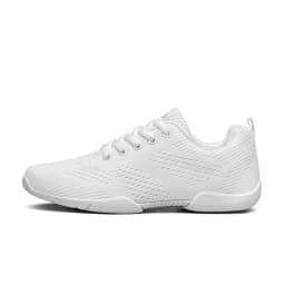 BAXINIER Youth White Lace Up Sneakers Lightweight Breathable Knit Casual Sport Shoes Kids Comfort Daily Walking