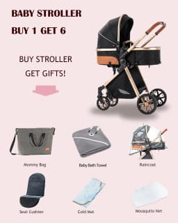 3-in-1 Baby Stroller Combined with Carrycot and Travel System with Car Seat, Lightweight Aluminum Frame, Foldable, Easy to Transport, High Position, Reclining Backrest, Reversible Seat, All-Terrain Wheels with Suspension, Sunshade, Anti-Uv Canopy, Bebe.