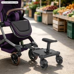 Universal Stroller Board for 2 Kids Adjustable Baby Scooter Attachment for 3-7 Years 25kg Load Capacity Sturdy Ride-On Step for Twin Siblings Family Travel Essential