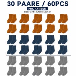 30 Pairs Kids Socks Spring Autumn Solid Color Non Slip Fashionable Sporty Breathable Calf Socks for Indoor Activities