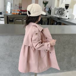 2025 Spring Autumn New 2 3 4 5 6 7 8 9 10 12 Years Children Outerwear Coats Baby Kids Girls Medium Long Slim Waist Trench Jacket