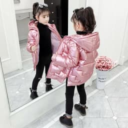 Winter Jacket For Girls Coat Teen Kids Parka Snowsuit Fashion Bright Waterproof Outerwear Children Clothing 4 6 8 10 12 14 Years