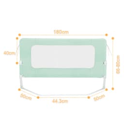 Bed Rails for Babies and Children - 150/180/200 cm Bed Guard Rail - Fall Protection for Children's Beds, Family Beds - Foldable