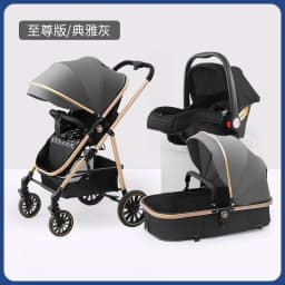 Lightweight Three-in-one Baby Stroller Foldable, Can Sit or Lie Down, High-view Sleeping Blue, Reversible Newborn Baby Stroller
