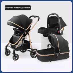 Lightweight Three-in-one Baby Stroller Foldable, Can Sit or Lie Down, High-view Sleeping Blue, Reversible Newborn Baby Stroller