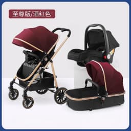 Lightweight Three-in-one Baby Stroller Foldable, Can Sit or Lie Down, High-view Sleeping Blue, Reversible Newborn Baby Stroller