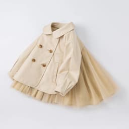 Dave Bella Children Lace Mesh Jacket Autumn Spring Baby Girls Khaki Elegant Coats Kids Clothing Long Sleeves Outerwear DB1261548