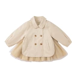 Dave Bella Children Lace Mesh Jacket Autumn Spring Baby Girls Khaki Elegant Coats Kids Clothing Long Sleeves Outerwear DB1261548