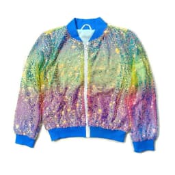 2026 Spring Autumn Children's and Girls' Clothing with Glitter and Colorful Outfits, Trendy Girls' Jackets with Colorful Beads