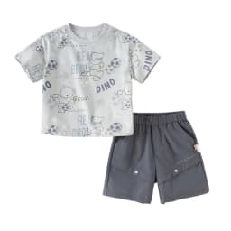 Dave Bella Boys Summer Suit Children Printed Short Sleeve T-shirt Shorts Two-Piece Set Casual Tops Pants Clothing Set DB2261490