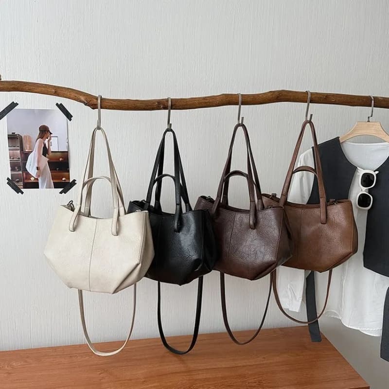 Simple Minimalist Diaper Bags For Women Elegant Designer Leather Tote Bag Vintage Trendy Luxury Commuter Bag