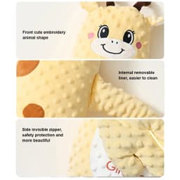 Baby Patting Pillow Stuffed Animal Shape Crib Soother Cushion 3 Adjustable Modes Interactive Cozy Companion For Car Seat