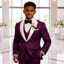 Boys Wedding Tuxedo with White Peak Lapel 3 Pieces Child Suit Set Jacket with Pants Vest Contrast Design Kids Outfit for Prom
