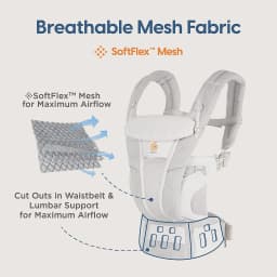 Egobaby All Carry Positions Breathable mesh baby carrier, enhancing lumbar support and airflow (7-45 pounds)