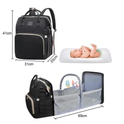 3 In 1 Diaper Bag Backpack Foldable Baby Bed Waterproof Travel Bag with USB Charge Diaper Bag Backpack with Changing Bed 3 types
