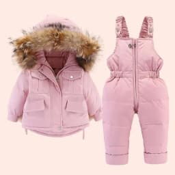 Baby Winter down Jacket Coat and Jumpsuit for Children Clothing Set 2 PCS Thicken Clothes Warm Jacket for Girls Infant Snowsuit