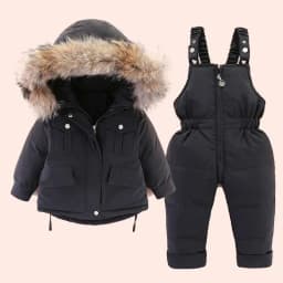 Baby Winter down Jacket Coat and Jumpsuit for Children Clothing Set 2 PCS Thicken Clothes Warm Jacket for Girls Infant Snowsuit