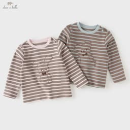 Dave Bella Children Striped T-shirt Bottom Pullover Top Spring Autumn Pure Cotton Girls Boys Casual Brother And Sister DB3262852