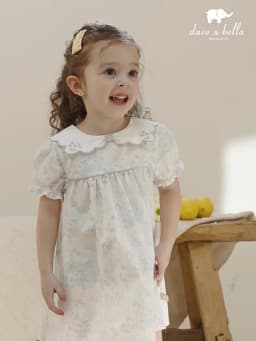 Dave Bella Girls Baby Dress Summer Fashion Casual Sweet Cute Print Kids Cotton Thin Princess Dress Cool Party Outdoor DB2251296