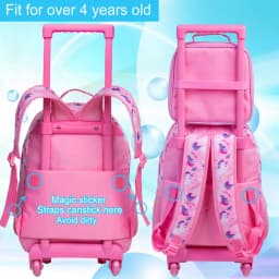 3PCS Rolling Backpack for Girls and Boys, Kids Unicorn Dinosaur Wheeled Bookbag