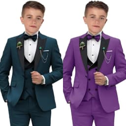 Newest Kids Suit Set 2-14 Years Single Button Boy's 4 Pieces Formal Suits Blazer Vest Pants Wedding Guest Tuxedo Piano Suit