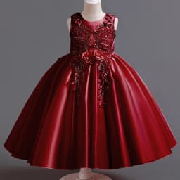 Summer New Girl's Sleeveless Sticker Party Princess Dress Birthday Wedding Children's Day School Graduation Evening Dress