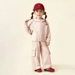 Amila Spring Children's Pants Set, Men's and Women's Hooded Zipper Jacket, Casual Children's Clothing Top, Two Piece Pants Set