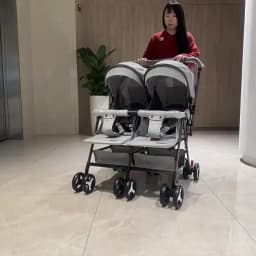 Twin Stroller, Double Seat/double Recline Stroller, Foldable, Suitable for Two People and Can Be Taken Into Elevators.