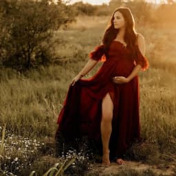 Maternity Photography Studio Costumes Wine Red Elegant Chiffon Dress Photo Shoot Dress For Pregnant Women