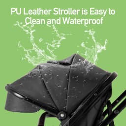3 in 1 Baby Carriage Stroller Portable Luxurious Travel Pram High Landscape Newborn Baby Stroller with Baby Carrier PU Leather
