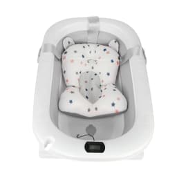 Foldable Baby Bathtub With Bath Mat, Baby Bathtub With Integrated Thermometer, Portable Baby Bathtub For Babies From 0-36 Months