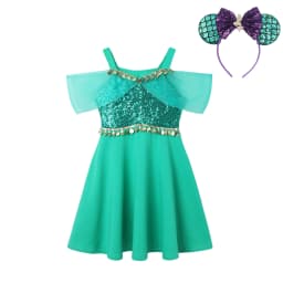 Muababy Jasmine Aladdin Princess Dress for Girls Cosplay Costume Birthday Party Fancy Outfit Toddler Kids Fairy Tale Vestid0