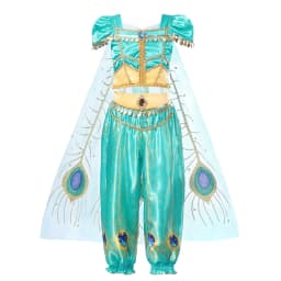 Muababy Jasmine Aladdin Princess Dress for Girls Cosplay Costume Birthday Party Fancy Outfit Toddler Kids Fairy Tale Vestid0