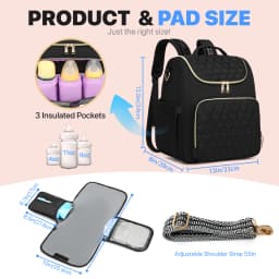4 In 1 Diaper Bag Backpack Foldable Baby Waterproof Travel Bag Diaper Bag Backpack with Changing Pad Travel Diaper Bag for Mom