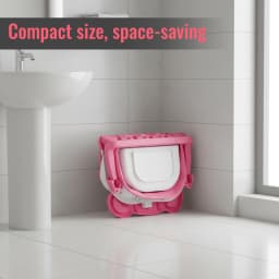Baby Bathtub Foldable Portable Infant Bath Tub Heat-resistant Baby-safe Material Anti-slip Base with Water Temperature Monitor for Bathroom