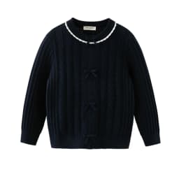 Dave Bella Children Autumn Spring Bow Sweater Girls Long Sleeve Jacquard Knitted Pullover Kids Tops Outdoor Clothes DK3262536