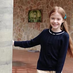 Dave Bella Children Autumn Spring Bow Sweater Girls Long Sleeve Jacquard Knitted Pullover Kids Tops Outdoor Clothes DK3262536