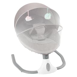 Bymaocar Baby Swing Infant Rocker Newborn Electric Cradle with Bluetooth Music USB Remote Control Timer 4 Angle Adjustable 25° Ergonomic Seat 3-Point Safety Harness Anti-Slip Base Lockable 0-18 Months 39.68lbs Grey S-Y608 Washable Cover Mosquito Net