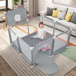 Complete baby Playpen, 50 Balls, Soft and Breathable Mesh, Complete baby Playpen with Mat, Oxford Fabric baby Playpen, Indoor and Outdoor Activity Center, 8 Suction Cups