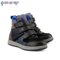 Princepard Ankle Boots for Girls Boys Orthopedic Children's Sneakers with Arch Support Insoles Pink Grey Leather Kids Shoes