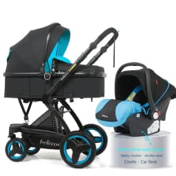 Luxury High-end Baby Stroller 3in1, Belecoo X6 High Landscape Baby Cart with Car Basket,can Sit, Lie Down and Fold Two-way Cart