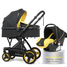 Luxury High-end Baby Stroller 3in1, Belecoo X6 High Landscape Baby Cart with Car Basket,can Sit, Lie Down and Fold Two-way Cart
