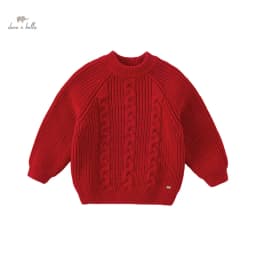 Dave Bella 2023 New Autumn Winter Children Clothes Girls Boys Tops Knit Sweater Pullover Casual Undershirt DB4237961