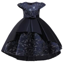 Fashion Bow Flower Girl Dresses for Weddings Lace Mesh Sleeveless Girls Party Dress Summer Children Girls Dress 4-12 Years