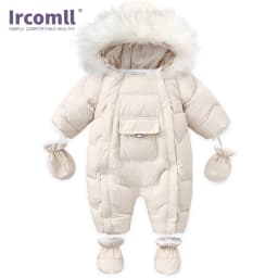 Ircomll Hight Quality Baby Clothes Overalls for Children Winter Hooded with Fur Warm Infant Romper Jumpsuit Kids Clothing Toddle