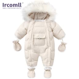 Ircomll Hight Quality Baby Clothes Overalls for Children Winter Hooded with Fur Warm Infant Romper Jumpsuit Kids Clothing Toddle