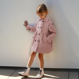 Girls Trench Coat Jacket Khaki Fashion Double Breasted Princess Outerwear for Kids 7 To 14 Y Autumn Children Mid-length Jacket